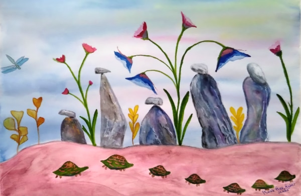 Aquarelle sur papier carte